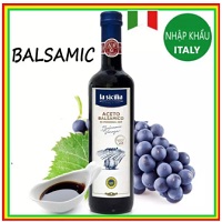 Giấm đen Balsamic Lasicilia Nhập khẩu Ý 500ml là giấm nho đen nổi tiếng nước Ý gia vị chuyên dùng các món nướng, trộn salad