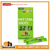 Hạt Chia hữu cơ Smile Nuts gói nhỏ tiện dụng (8g x 10 gói) - Hạt chia nhập khẩu từ Nam Mỹ - Organic Chia Seed Shots (8g x 10 bag)