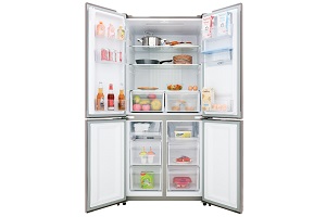 Tủ lạnh Aqua 4 cửa màu xám lấy nước ngoài AQR-IG525AM GG