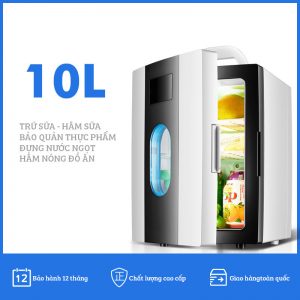 Tủ lạnh mini 10 lít SAST ST10L 2 chế độ làm lạnh hâm nóng cho gia đình, sử dụng cả trên ô tô