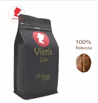 Cà phê rang xay nguyên chất Robusta - Vien's Cafe - C3 - 500g - Dạng Hạt