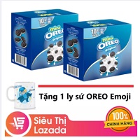[Tặng ly Emoji] Combo Mua 2 hộp Oreo Mini Vanilla Original 204gr