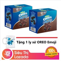 [Tặng ly Emoji] Combo 2 hộp Oreo Mini Chocolate 204gr