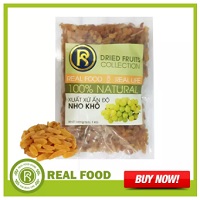 Túi Nho Khô Vàng REAL FOOD STORE (1KG) - Sản phẩm được nhập khẩu trực tiếp- là món ăn với nhiều lợi ích cho sức khỏe- đặc biệt là giúp đẹp da và sáng mắt,