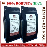 Cà phê- 1kg cà phê Robusta rang mộc nguyên hạt - Cà phê sạch Lâm Đồng- cà phê MYANH - Vietnamese co - đ99.000