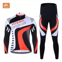 Cycling Jerseys Wear Long Sleeves Set Bike Sport Clothing Kits(Orange)Mens Cycling Short Sleeve Jersey + 3D Padded Mountain Cycling Suit(Green)#D1167