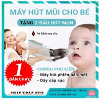 Máy hút mũi cho bé sơ sinh, máy hút mũi trẻ em, vệ sinh thông mũi tự động cho bé bi nghẹt, viêm - Máy Hút Mũi, Máy thông đờm trẻ em máy hút khỏe với 5 mức độ+ BH 1 Đổi 1