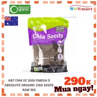 Hạt chia Úc giàu Omega 3 Absolute Organic Chia Seeds Raw 1kg - ÚC