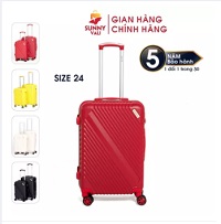 [Miễn phí vận chuyển] Vali kéo du lịch SUNNY SV05 size 24 - nhựa dẻo ABS- khóa số an toàn
